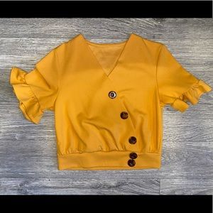 Mustard Crop Blouse